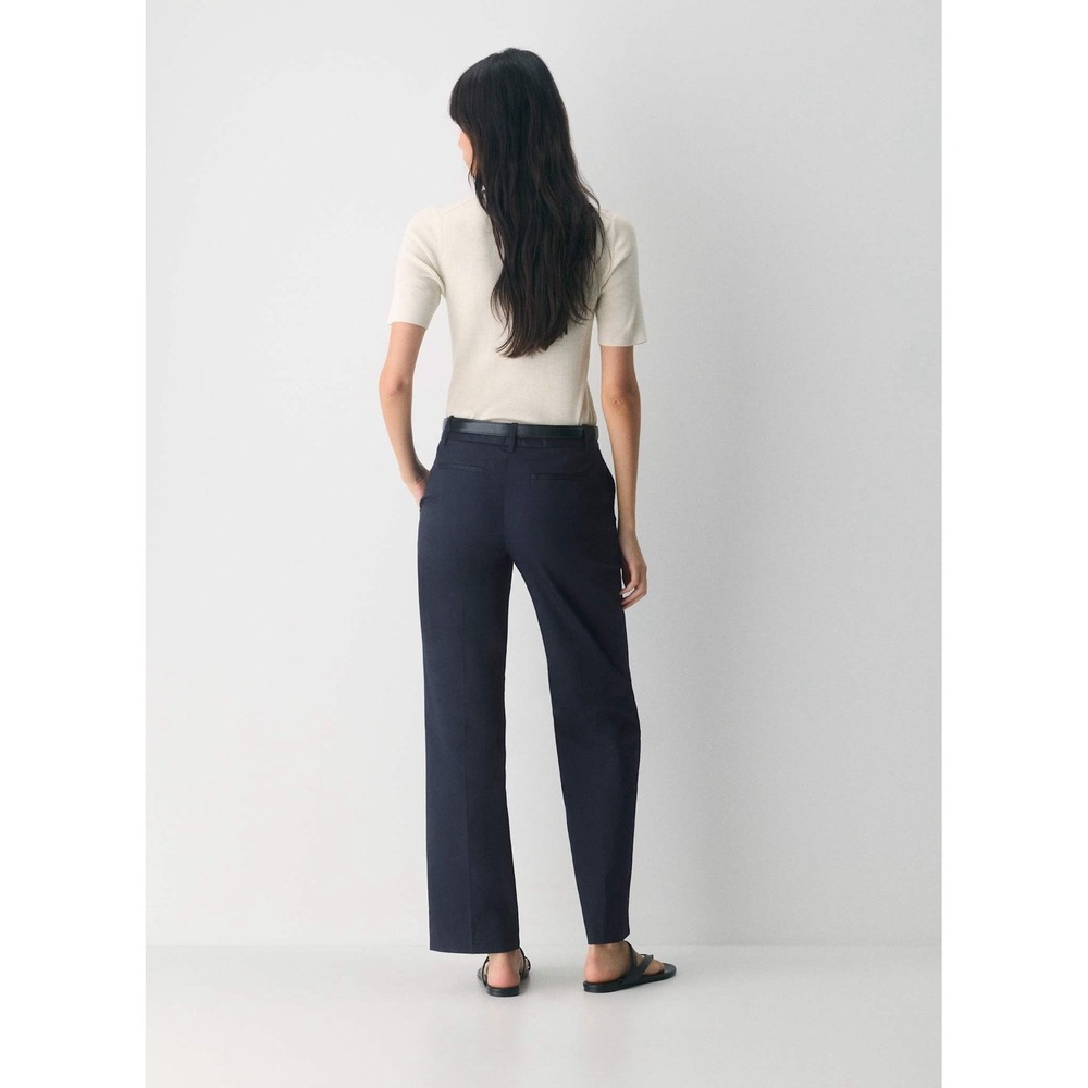 Aritzia Carleton Pant Chino Size 0 Oxford Navy Low Rise Straight Leg NWT - Picture 2 of 10
